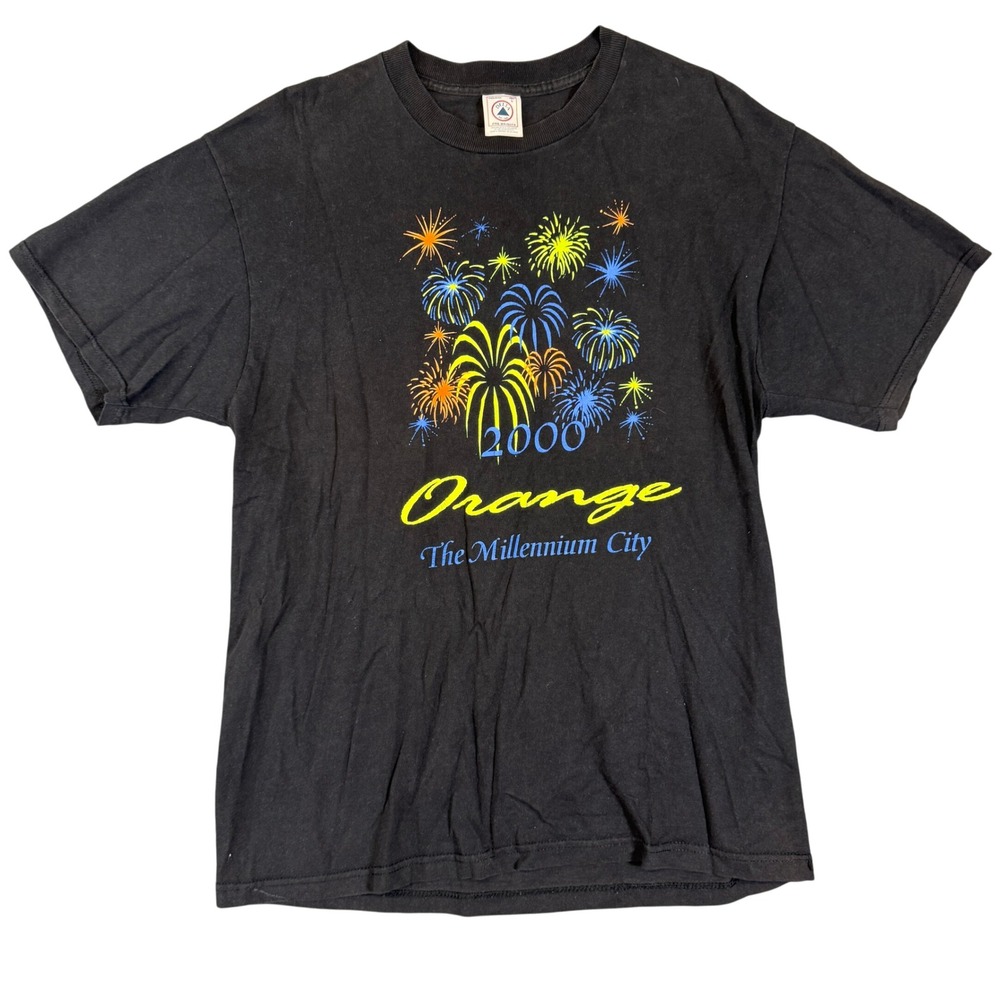 Vintage Delta Pro Weight 2000 Orange The Millennium City Fireworks T-Shirt L